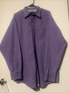Ariat Men's Purple Check Dress Shirt